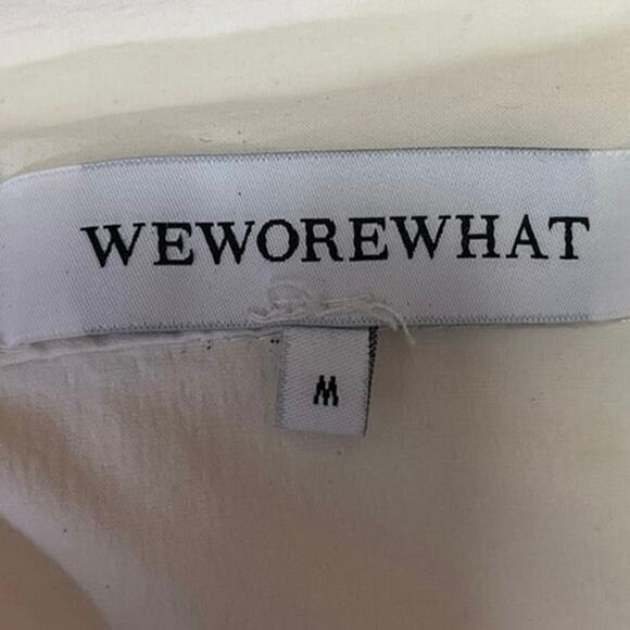 WeWoreWhat Off White Quarter Zip Collar Cropped Long Sleeve Pullover Top Size M - Picture 3 of 4